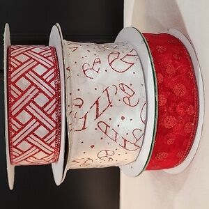 3 Rolls Glitter Kirkland Wire-edged Ribbon, Approx 125 yards total